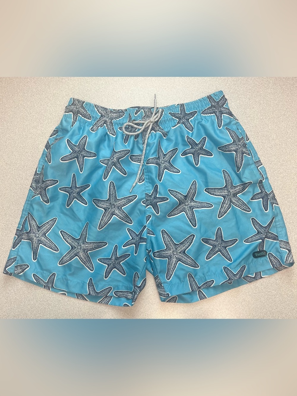 Trunks Surf & Swim Co Blue Starfish Print Swim Trunks Men's Size Medium